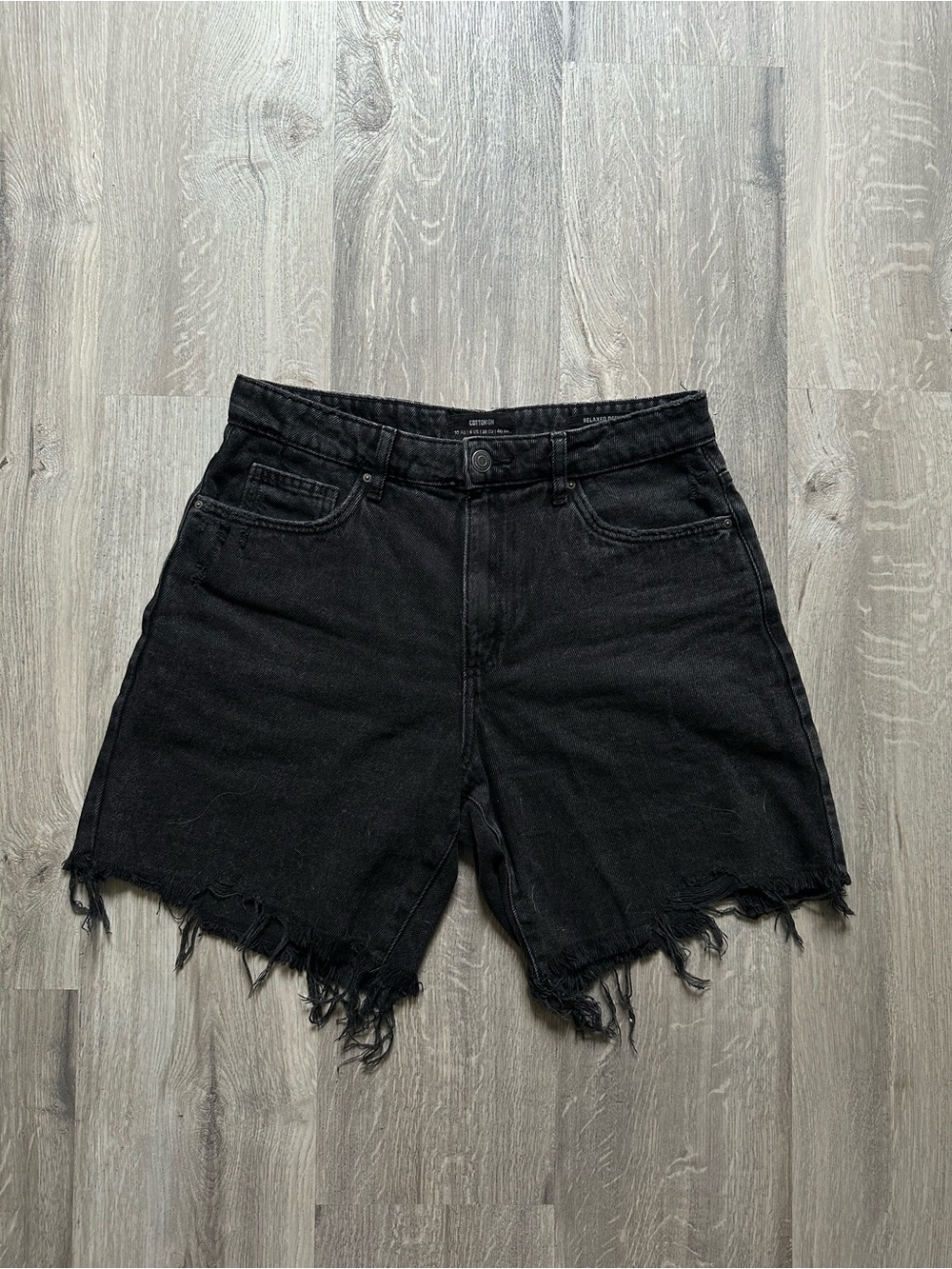Cotton On Black Distressed Denim Shorts